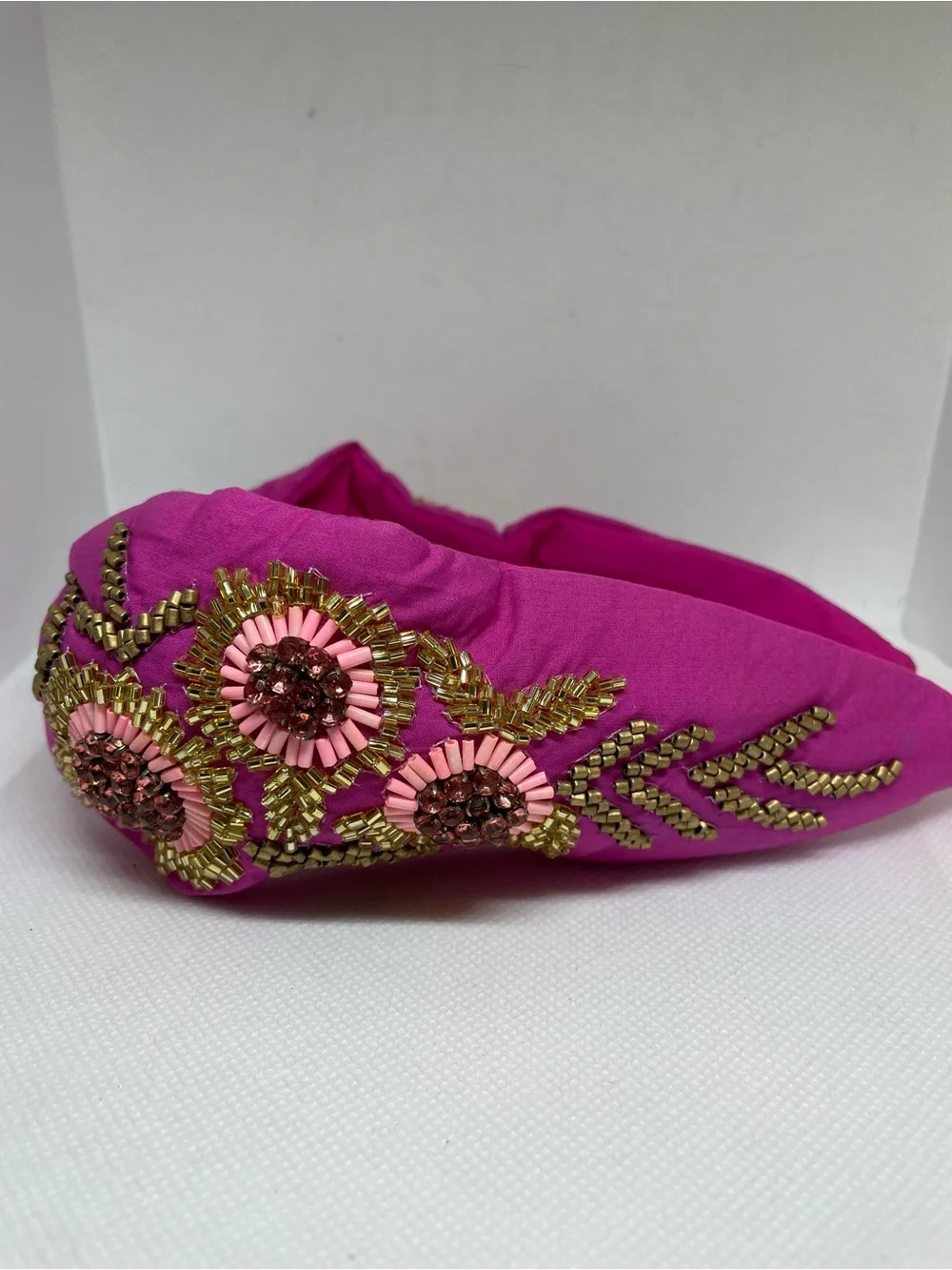 Unbranded Fuchsia Beaded Floral Headband